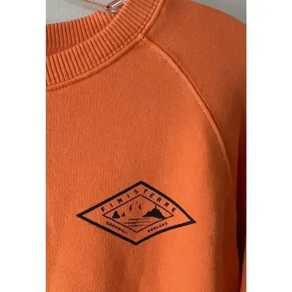 Tinisterre Mens Bright Orange Sweater Pullover Size Medium Comfy Sweatshirt - Picture 4 of 8